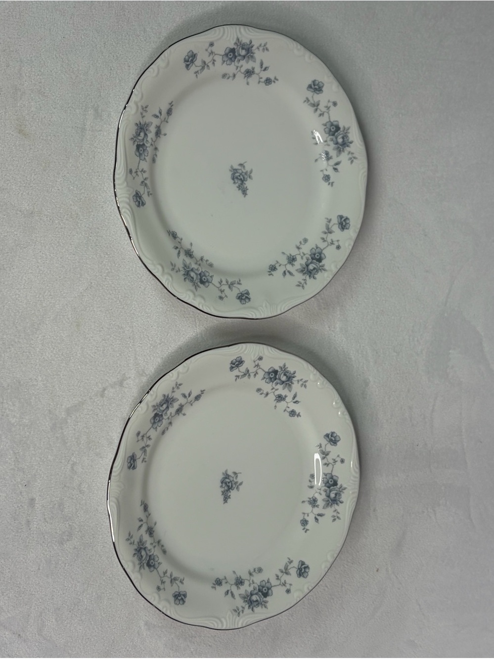 Blue Garland, Johann Haviland, Bread and Butter, Bavaria Germany Lot of 2